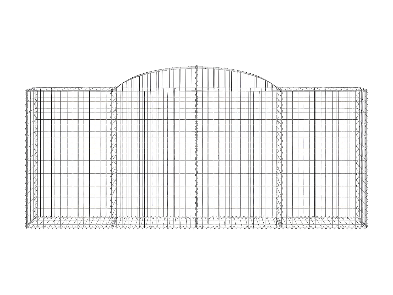 Paniers à gabions arqués 30 pièces 300x50x120/140 cm fer galvanisé