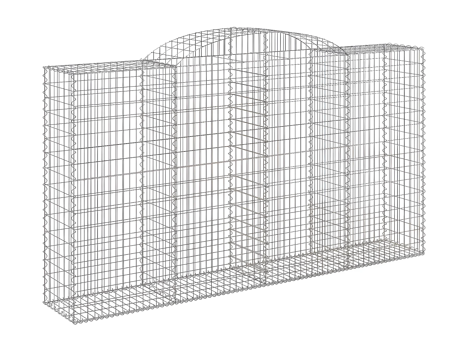 Cestos gabião arqueados 15 peças 300x50x160/180 ferro galvanizado