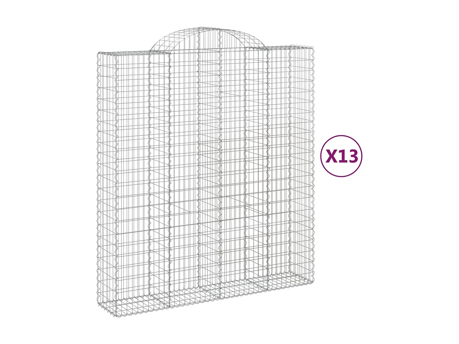 Paniers à gabions arqués 13 pièces 200x50x220/240 cm Fer galvanisé