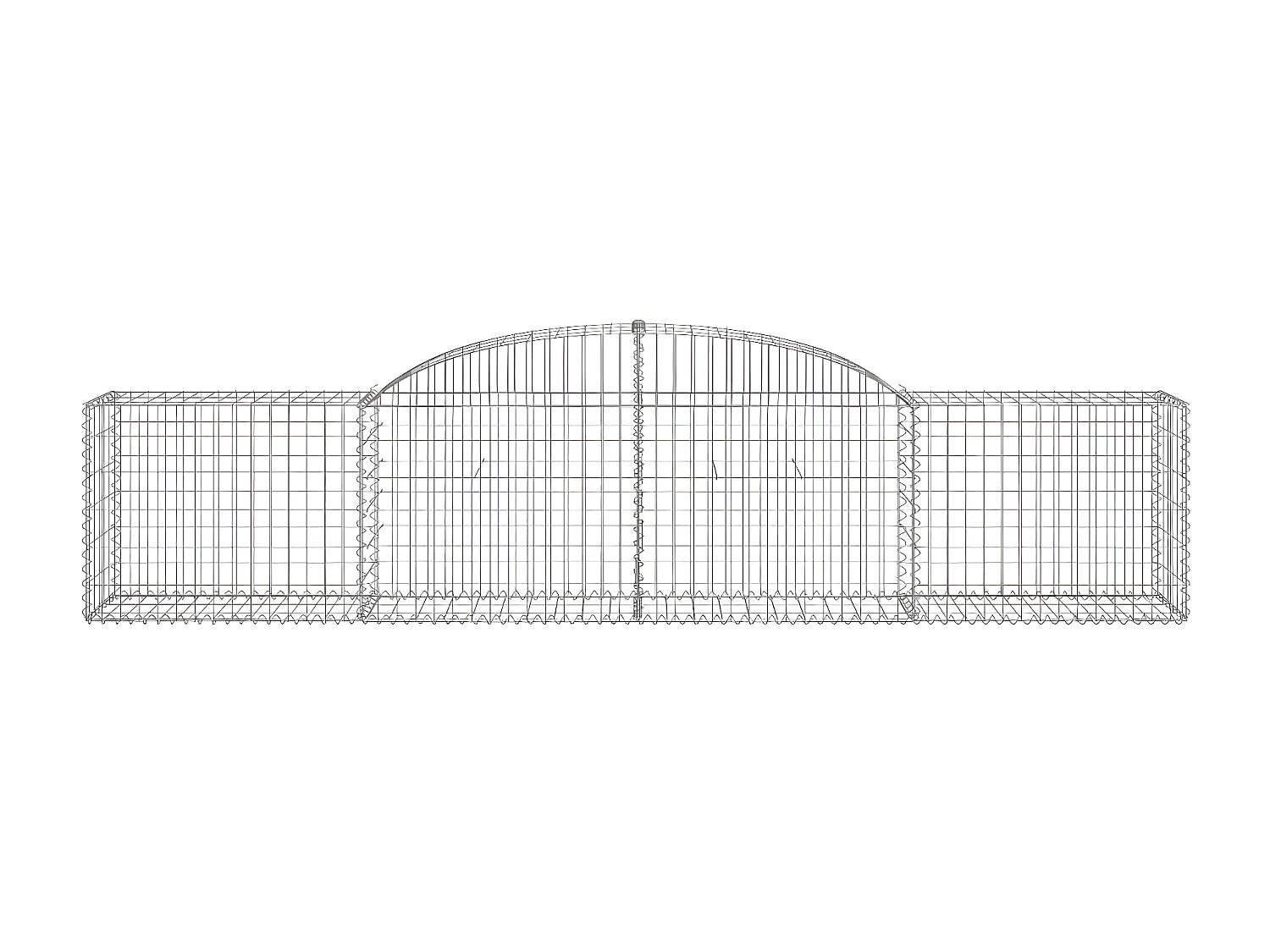 Panier de gabions arqué 300x50x60/80 cm Fer galvanisé
