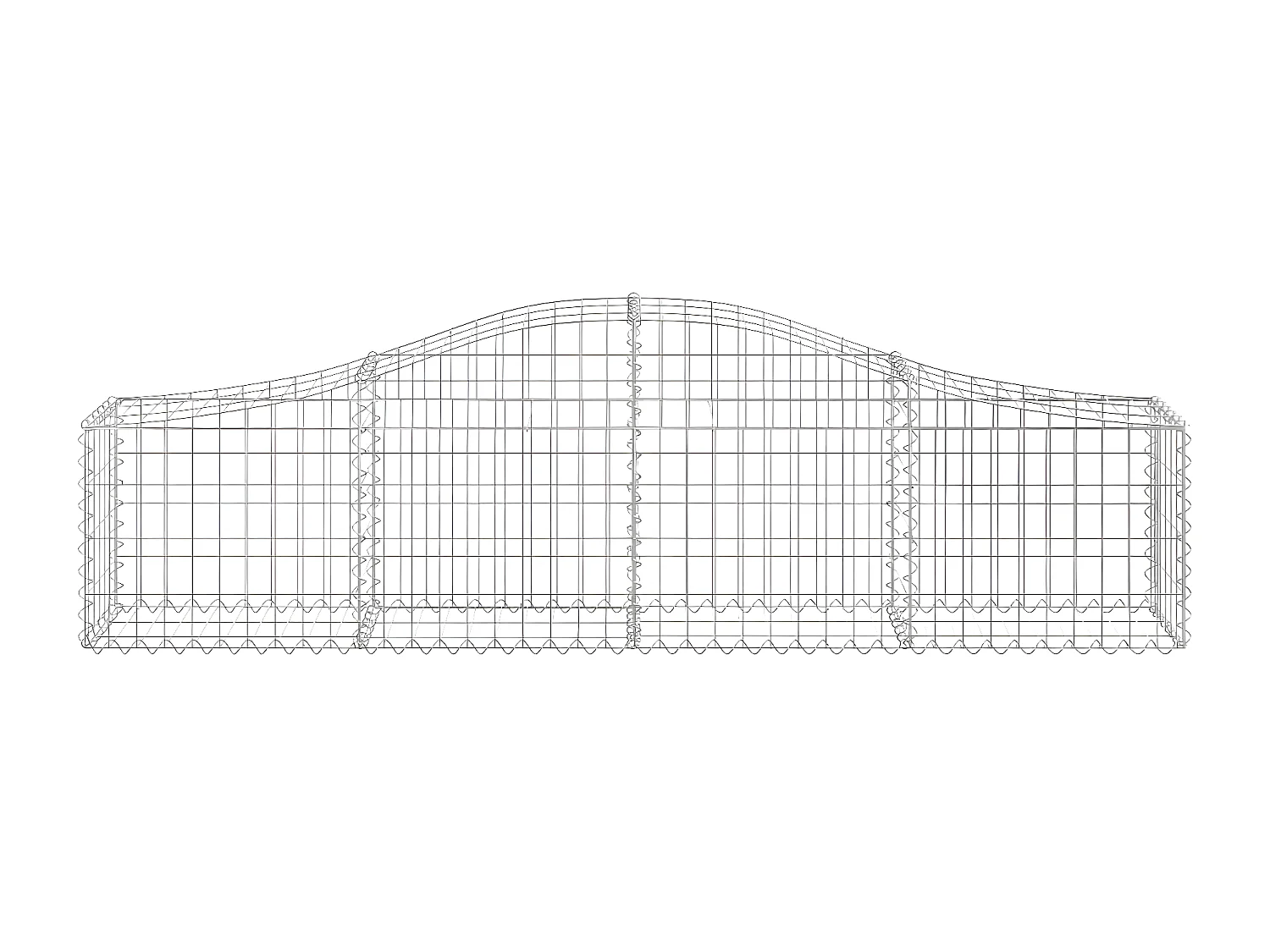 Paniers à gabions arqués 18 pièces 200x30x40/60 cm Fer galvanisé