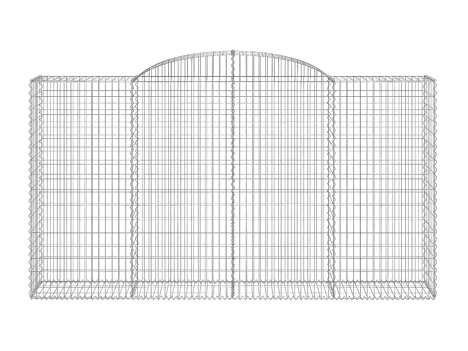 Paniers à gabions arqués 20 pièces 300x50x160/180 cm fer galvanisé