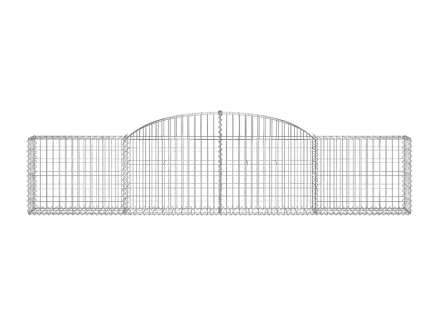 Panier de gabions arqué 300x30x60/80 cm Fer galvanisé