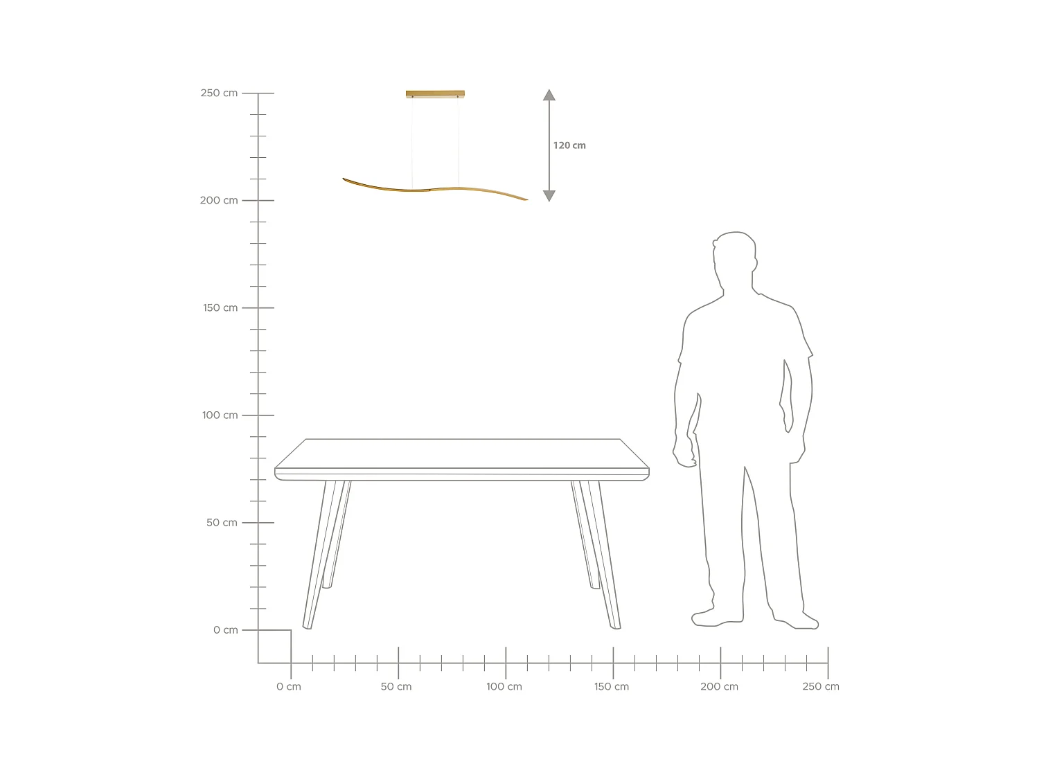 Lampe LED suspendue CALAO Métal Doré