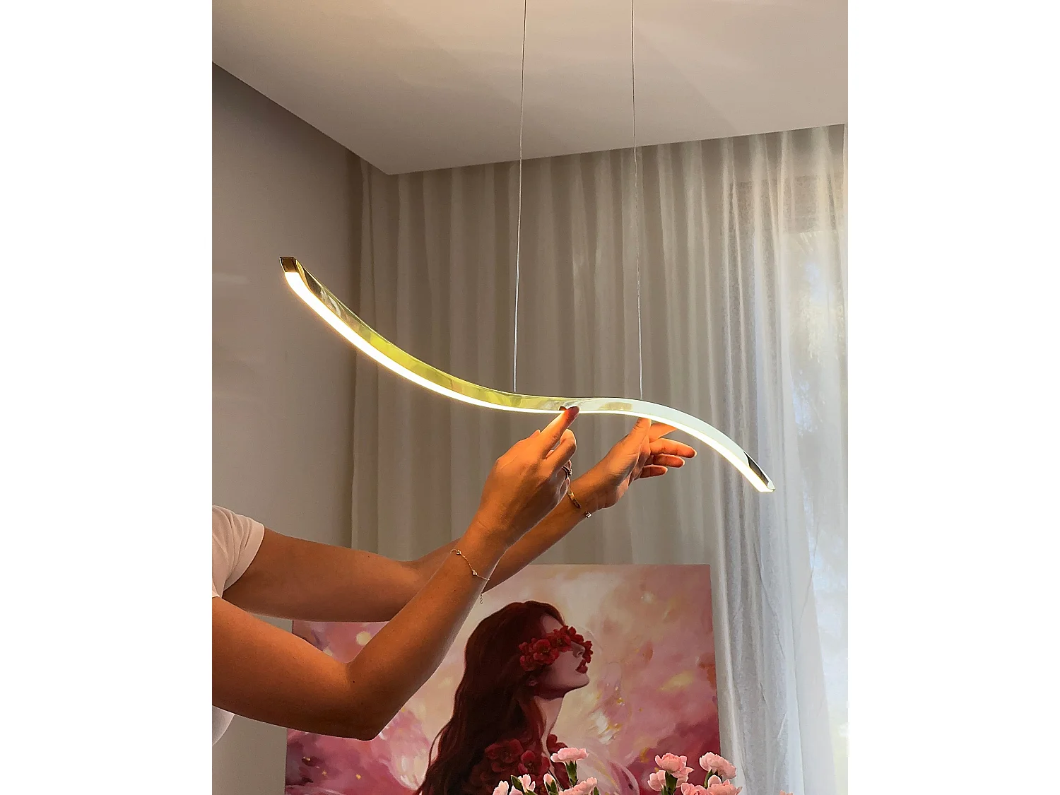 Lampe LED suspendue CALAO Métal Doré