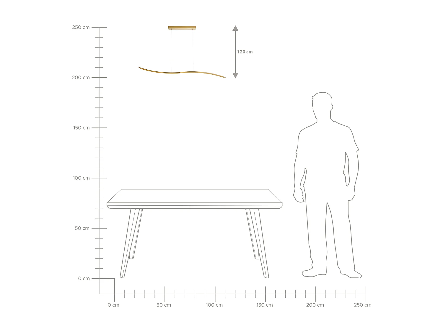 LED Hängelampe CALAO Metall Gold