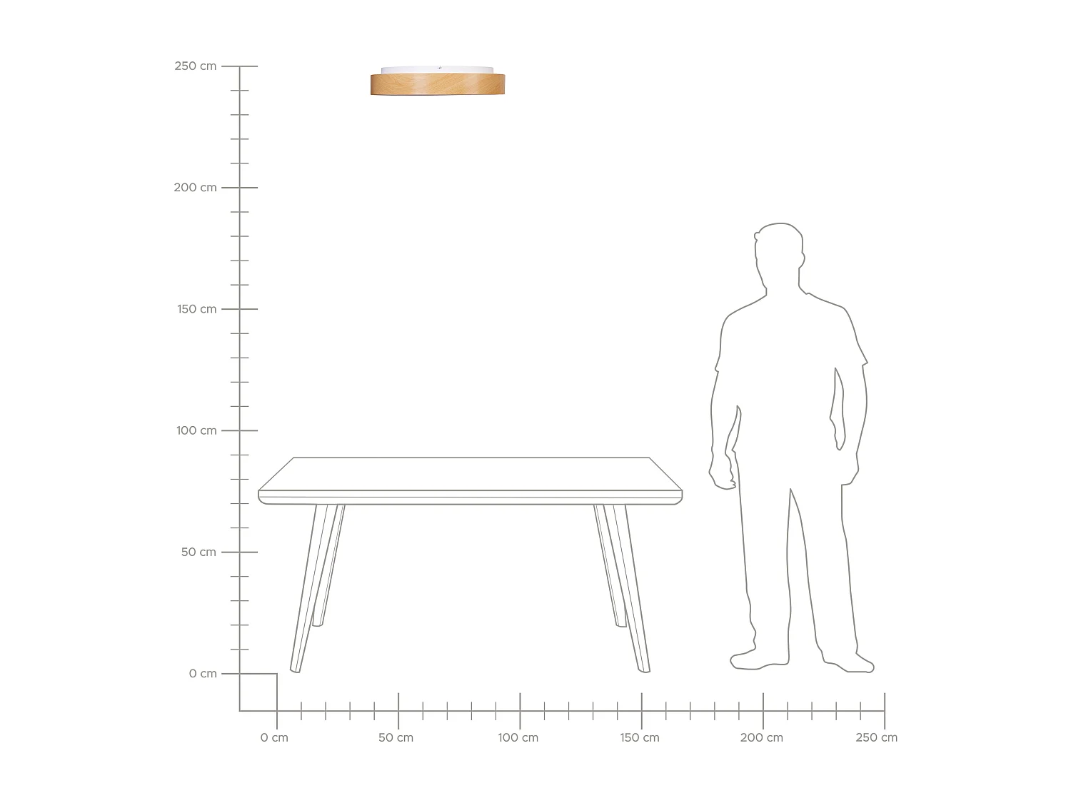 LED Deckenlampe BRAGOTO mit Dimmer Metall Hellbraun