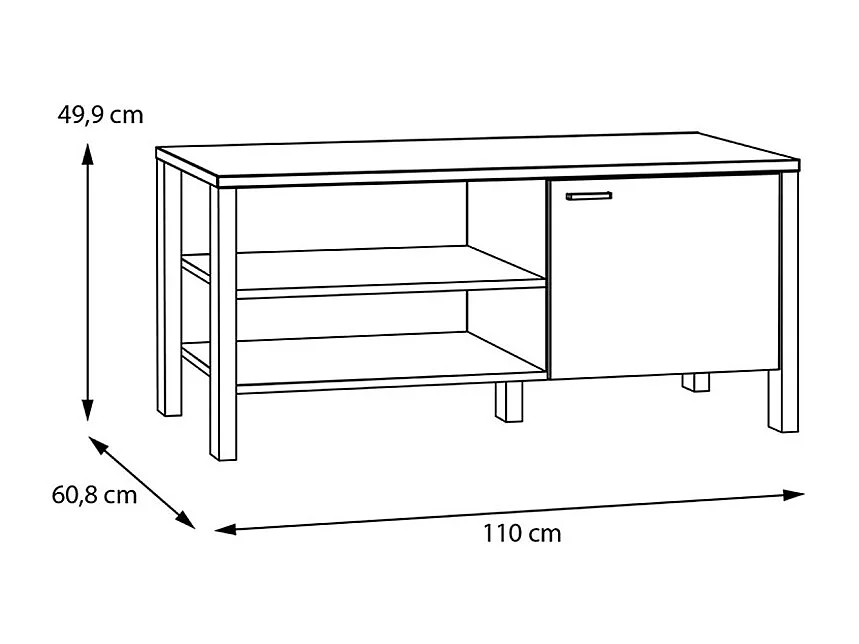 Table basse L. 110 cm avec décor gris clair et chêne - DEVONNE