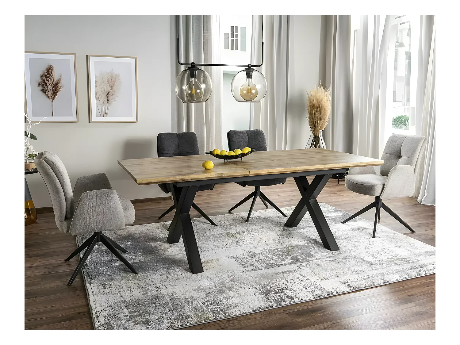 Stuhl Wing/180° Drehung/Stoffbezug/Anthrazit