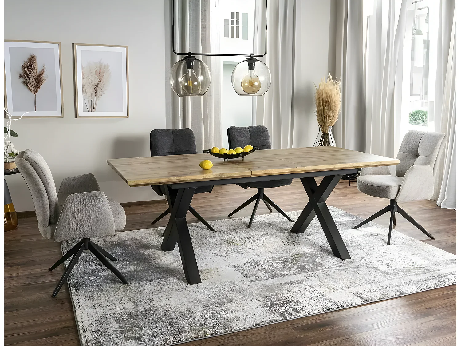 Sedia Wing/Rotazione di 180°/rivestimento in tessuto/Antracite