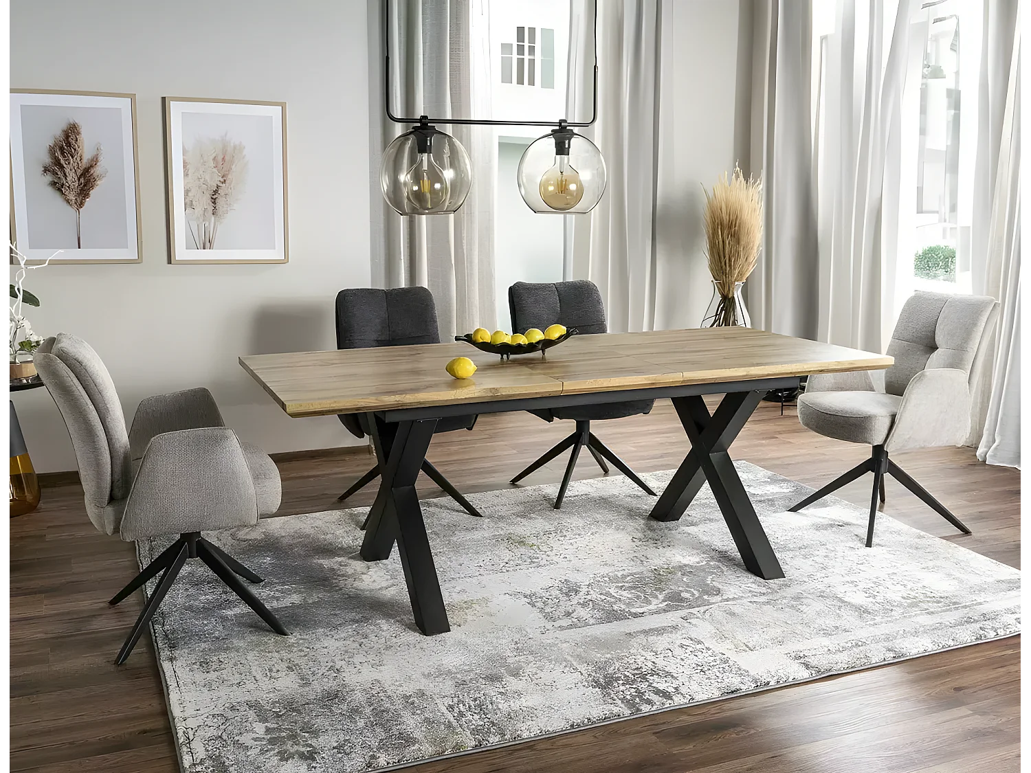 Stuhl Wing/180° Drehung/Stoffbezug/Anthrazit