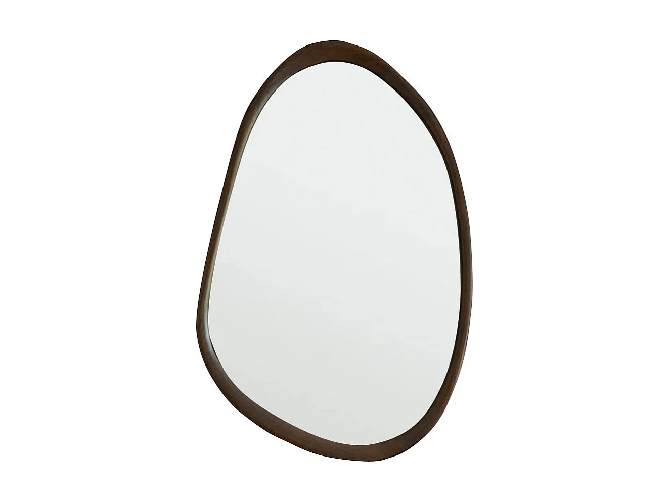 Espejo de madera de mindi maciza con acabado nogal 90x60 cm