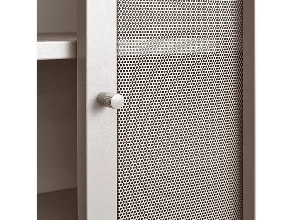 Kiso - Vaisselier 2 portes, 2 niches en métal H140cm - Grège