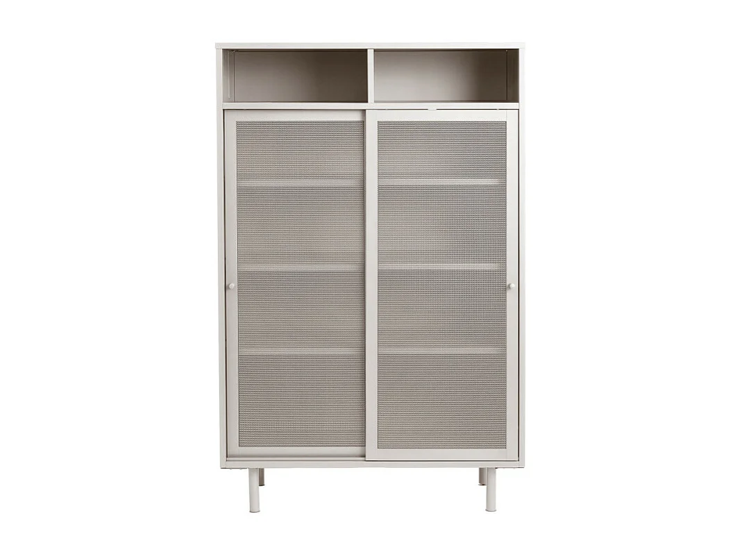 Kiso - Vaisselier 2 portes, 2 niches en métal H140cm - Noir