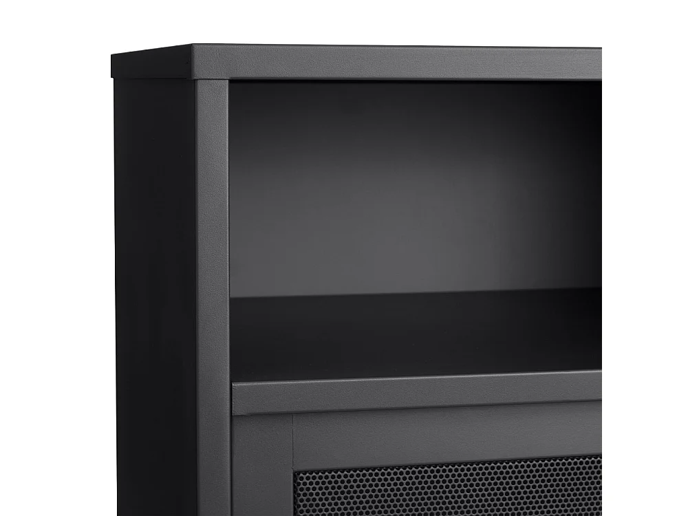 Kiso - Vaisselier 2 portes, 2 niches en métal H140cm - Noir