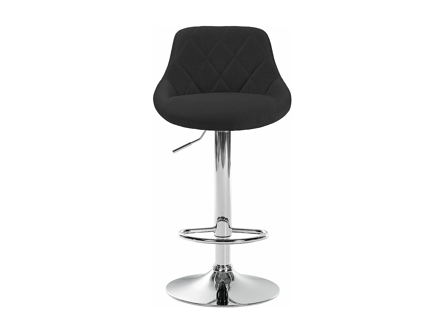 Tabouret de bar - Tissu & Chrome - Noir - Lazio