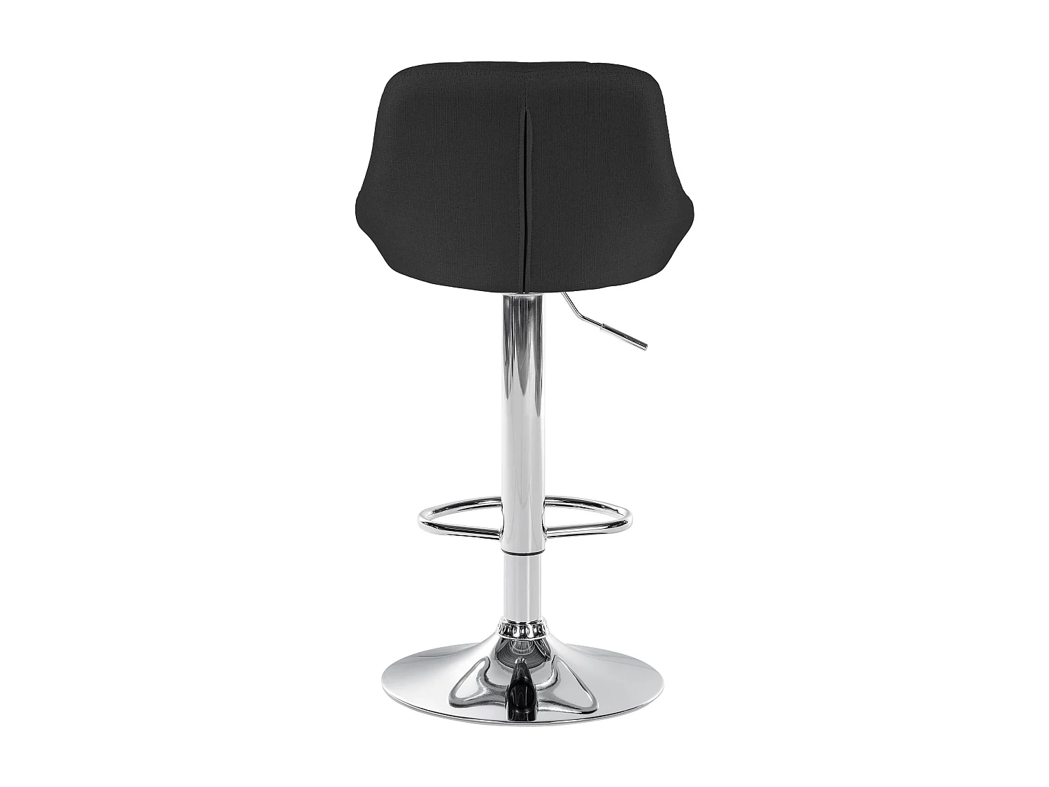Tabouret de bar - Tissu & Chrome - Noir - Lazio