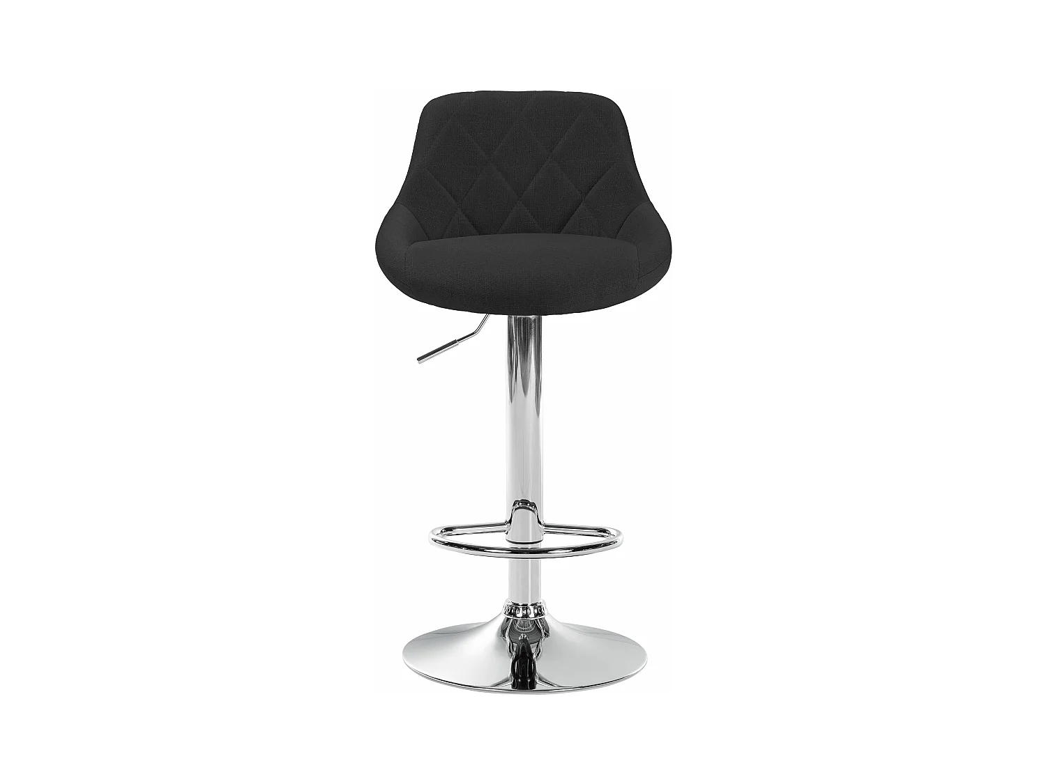 Tabouret de bar - Tissu & Chrome - Noir - Lazio