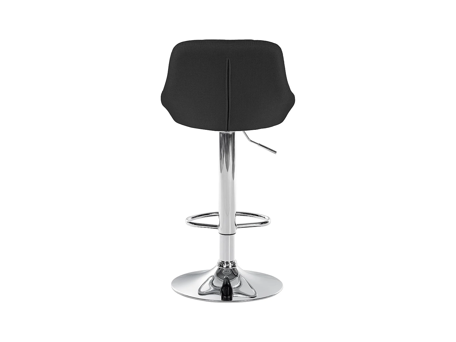 Tabouret de bar - Tissu & Chrome - Noir - Lazio
