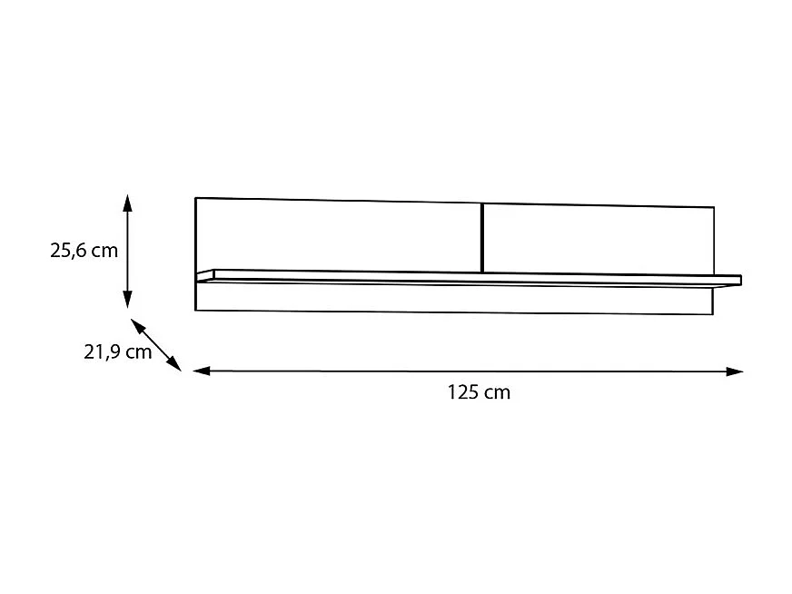 Étagère murale L. 125 cm avec décor gris clair et chêne - DEVONNE