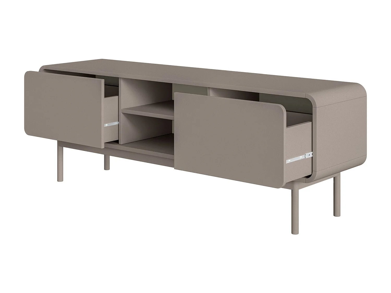 TV-Lowboard mit 2 Schubladen - dunkelbeige - 154 cm - ORO