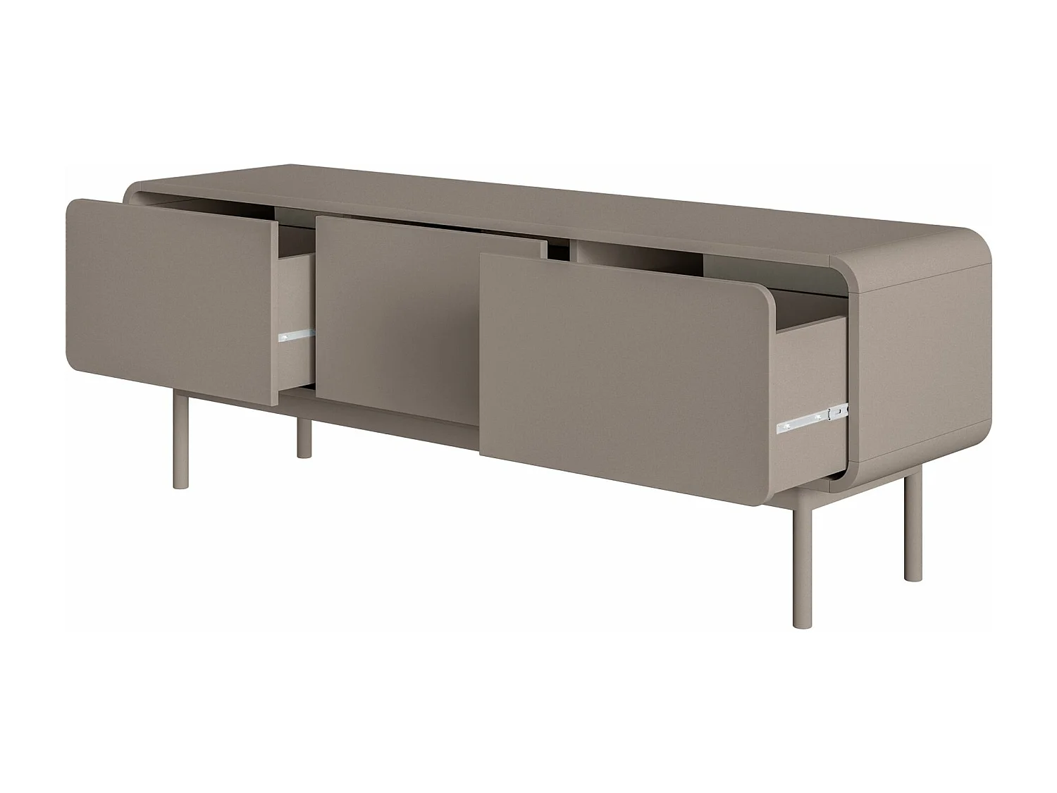 Meuble TV - 154 cm - avec trois tiroirs - debout - beige foncé - ORO