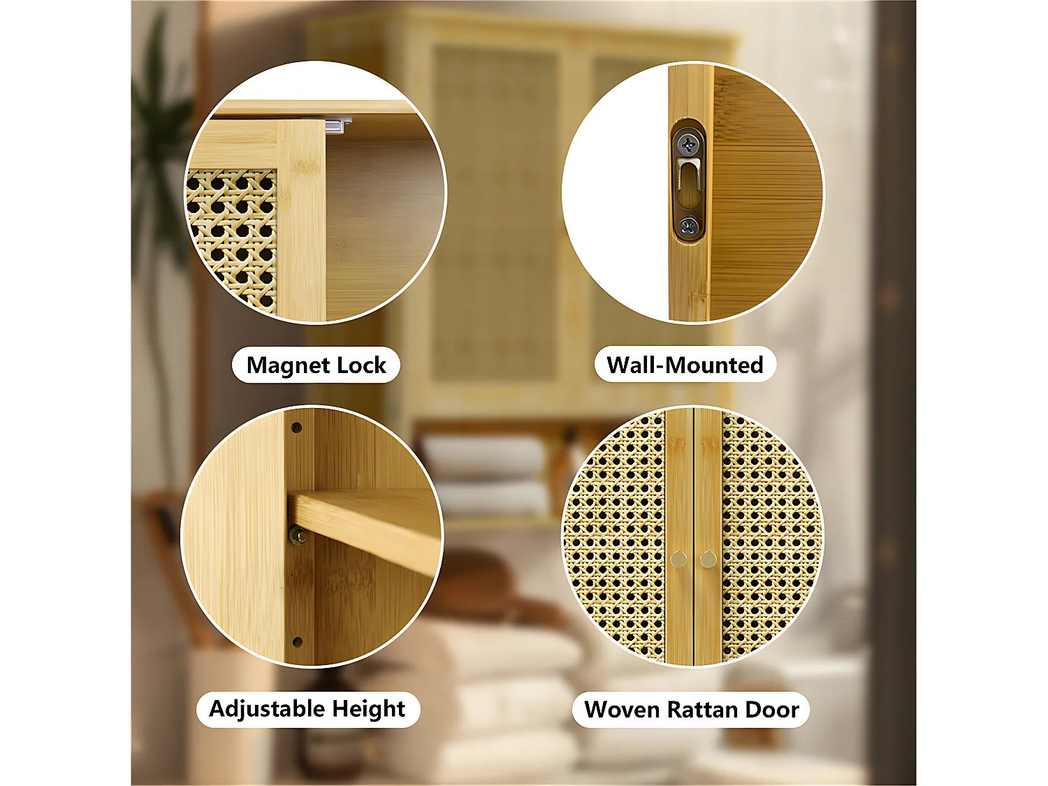 Armoire Murale de salle de bains avec 2 portes meuble de rangement mural armoire suspendue