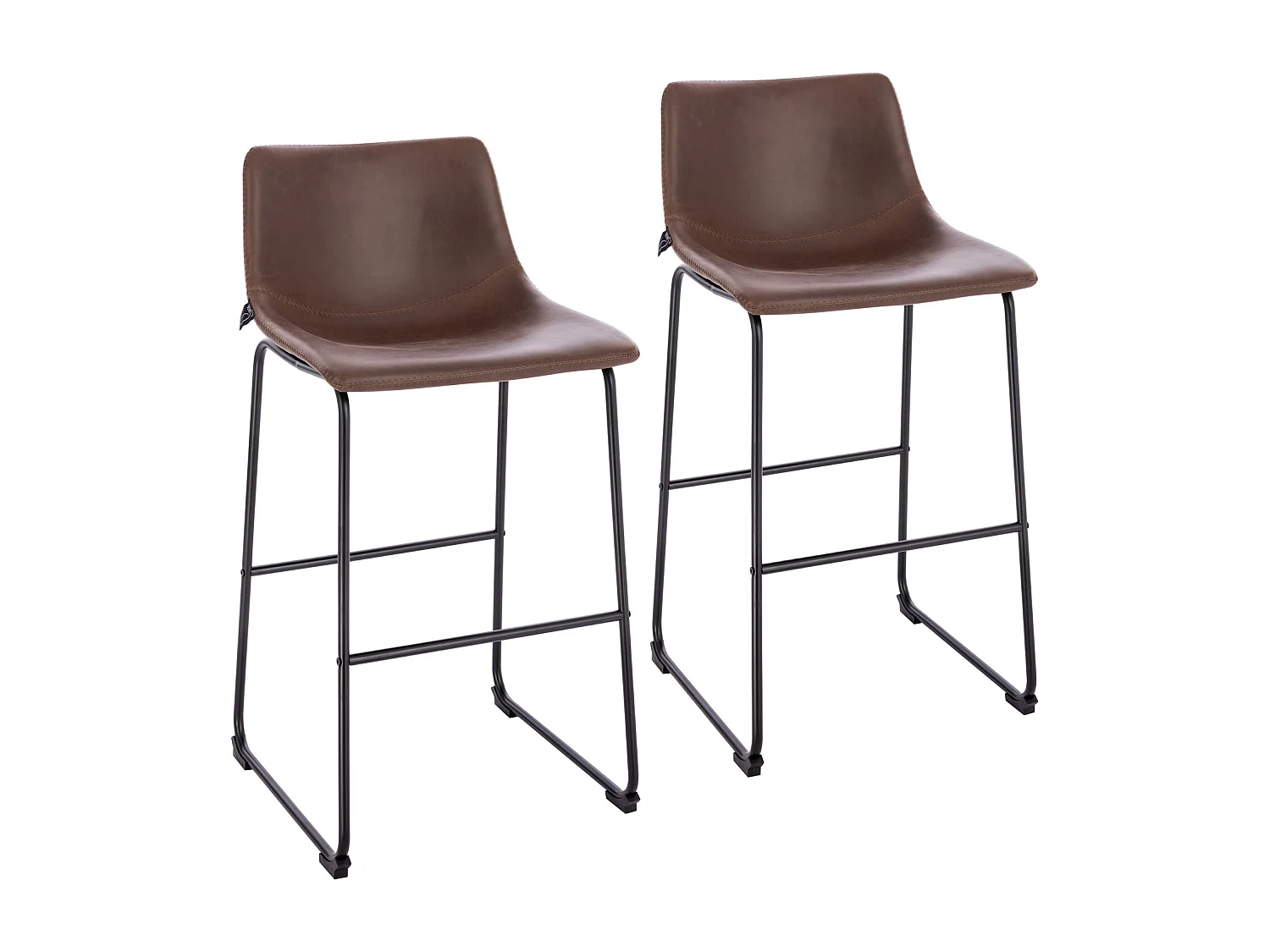 Set de 2 tabourets de bar en similicuir