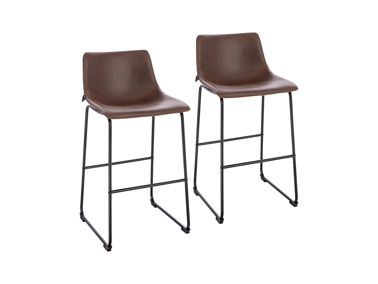 Set de 2 tabourets de bar en similicuir