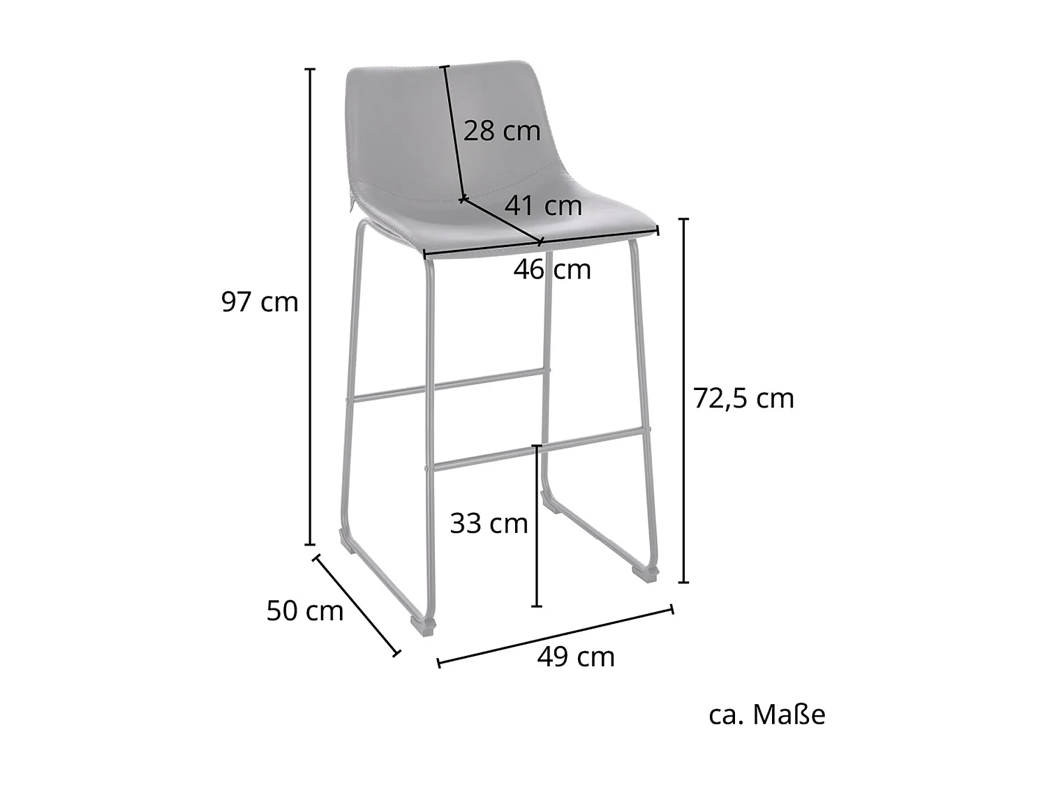 Set de 2 tabourets de bar en similicuir