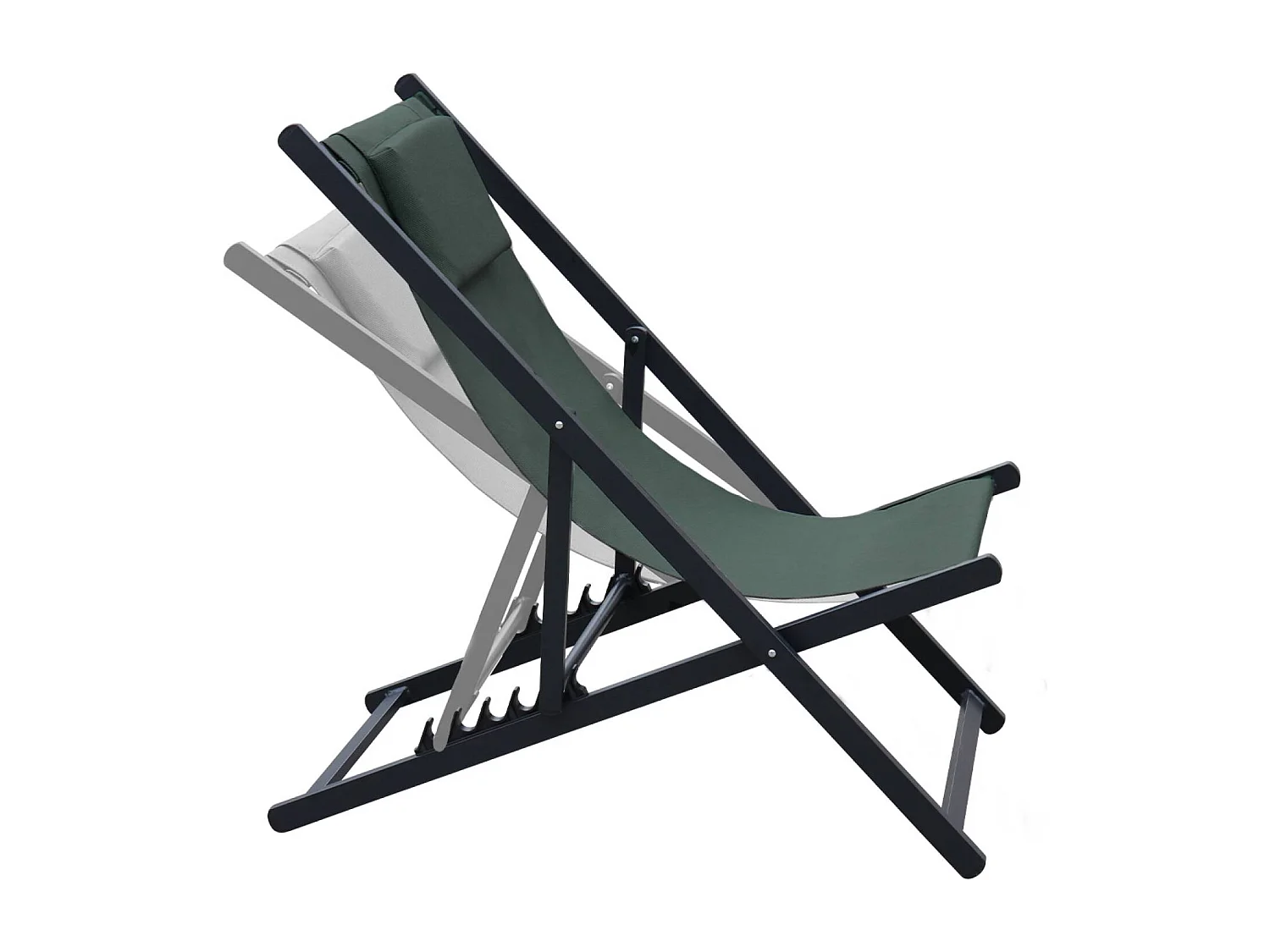 Tumbona de aluminio multi posiciones, set de 2 verde kaki