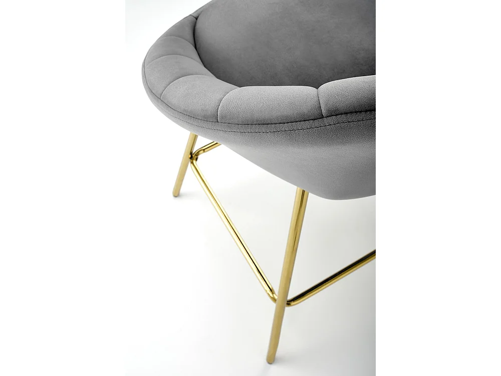 Chaise de bar H112/Tissu/Gris