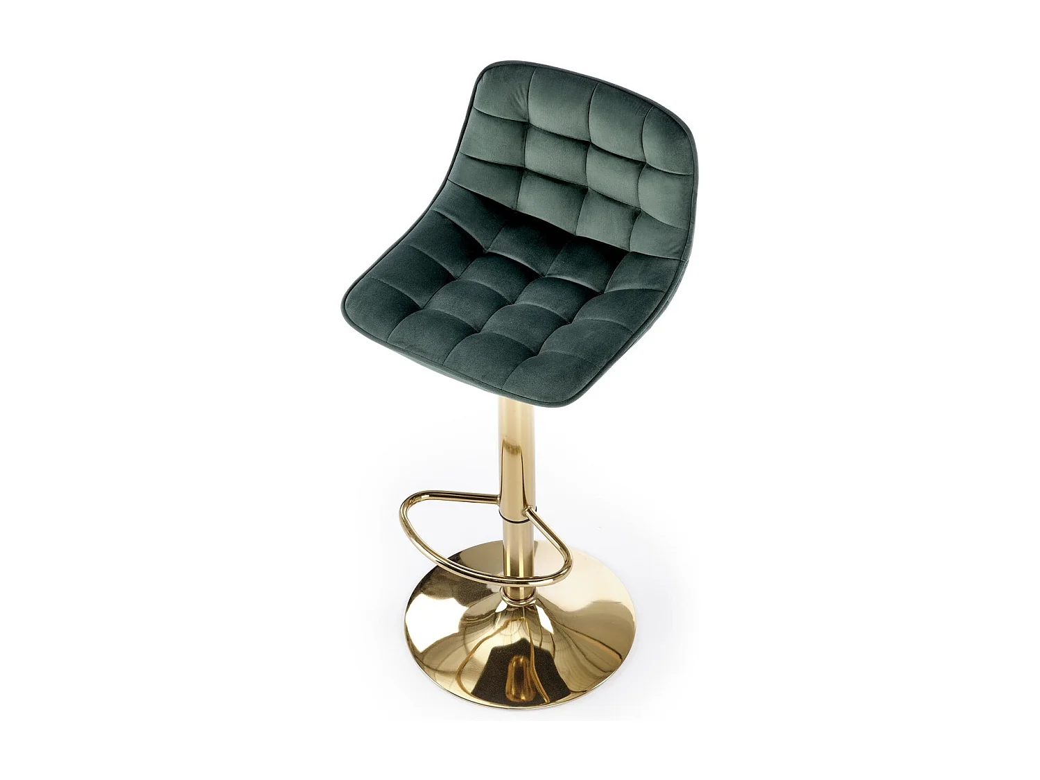 Chaise de bar H120/Tissu-Velours/Vert