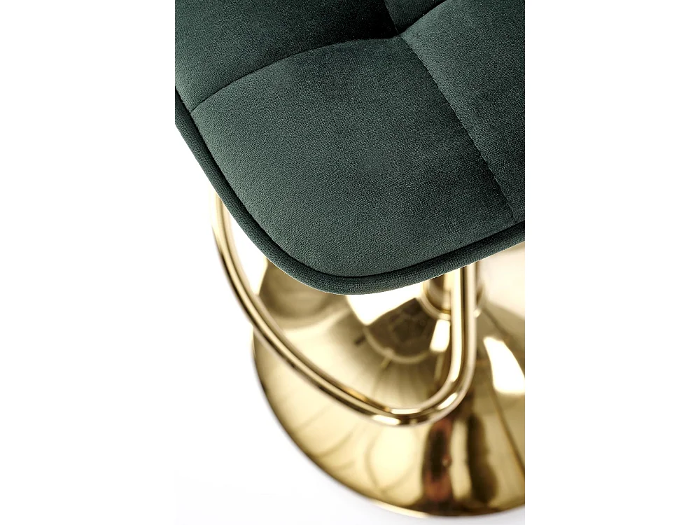 Chaise de bar H120/Tissu-Velours/Vert