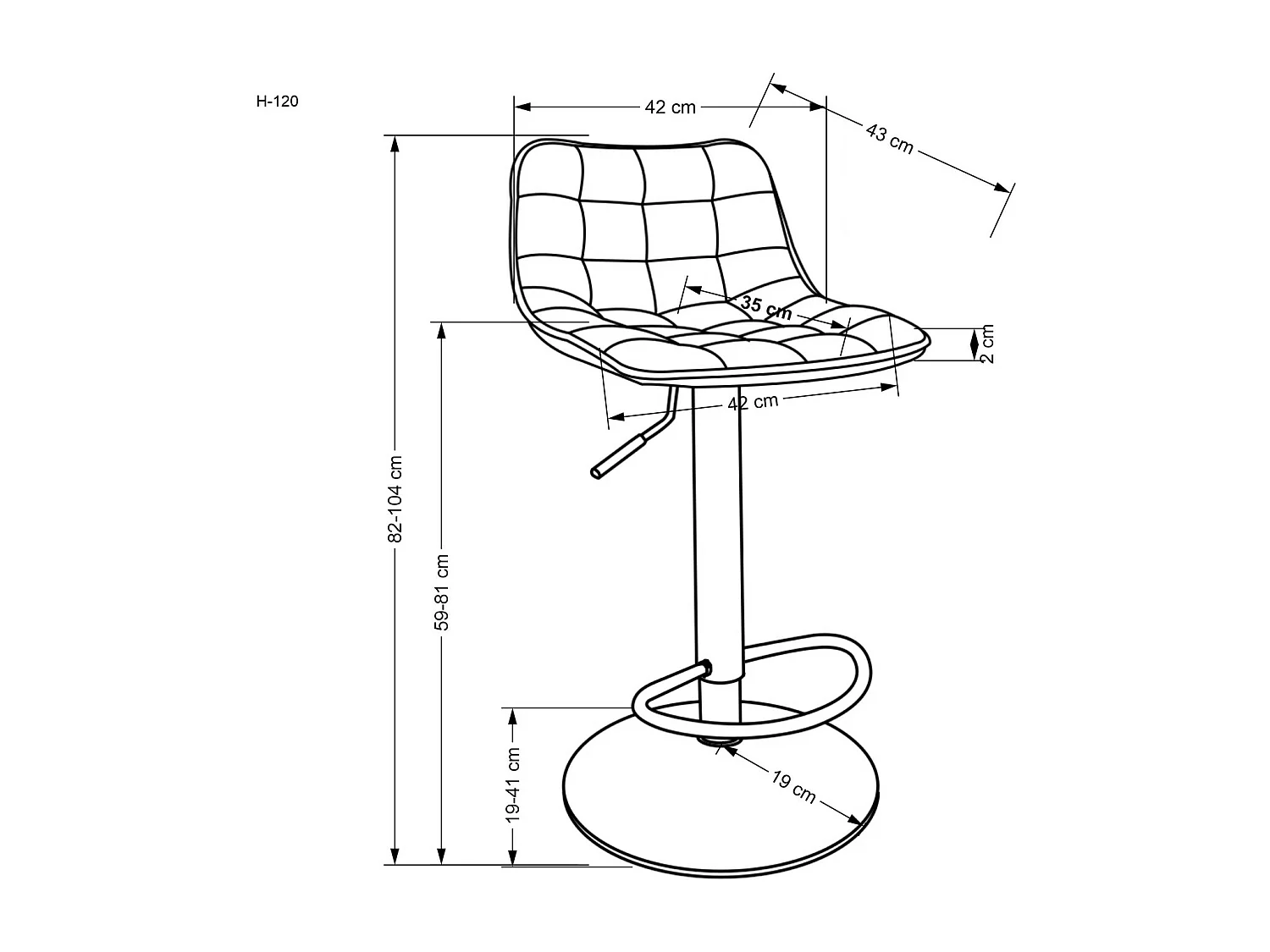 Chaise de bar H120/Tissu-Velours/Vert