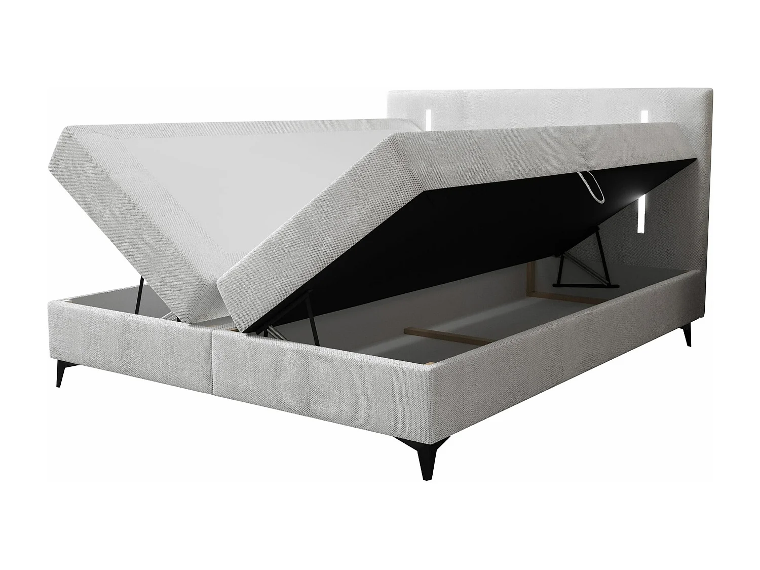 Cama continental Memphis 147, Casal, Azul, Tecido, Estrados de cama