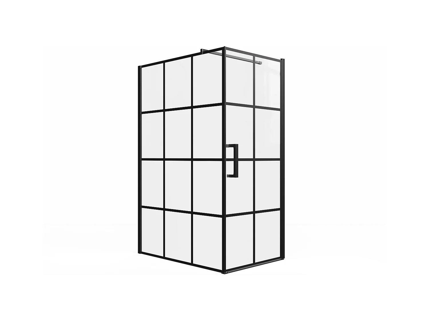 Vaste douchewand met draaideur met bedrukking, mat zwart, 120 x 80 x 190 cm - CAPARICA