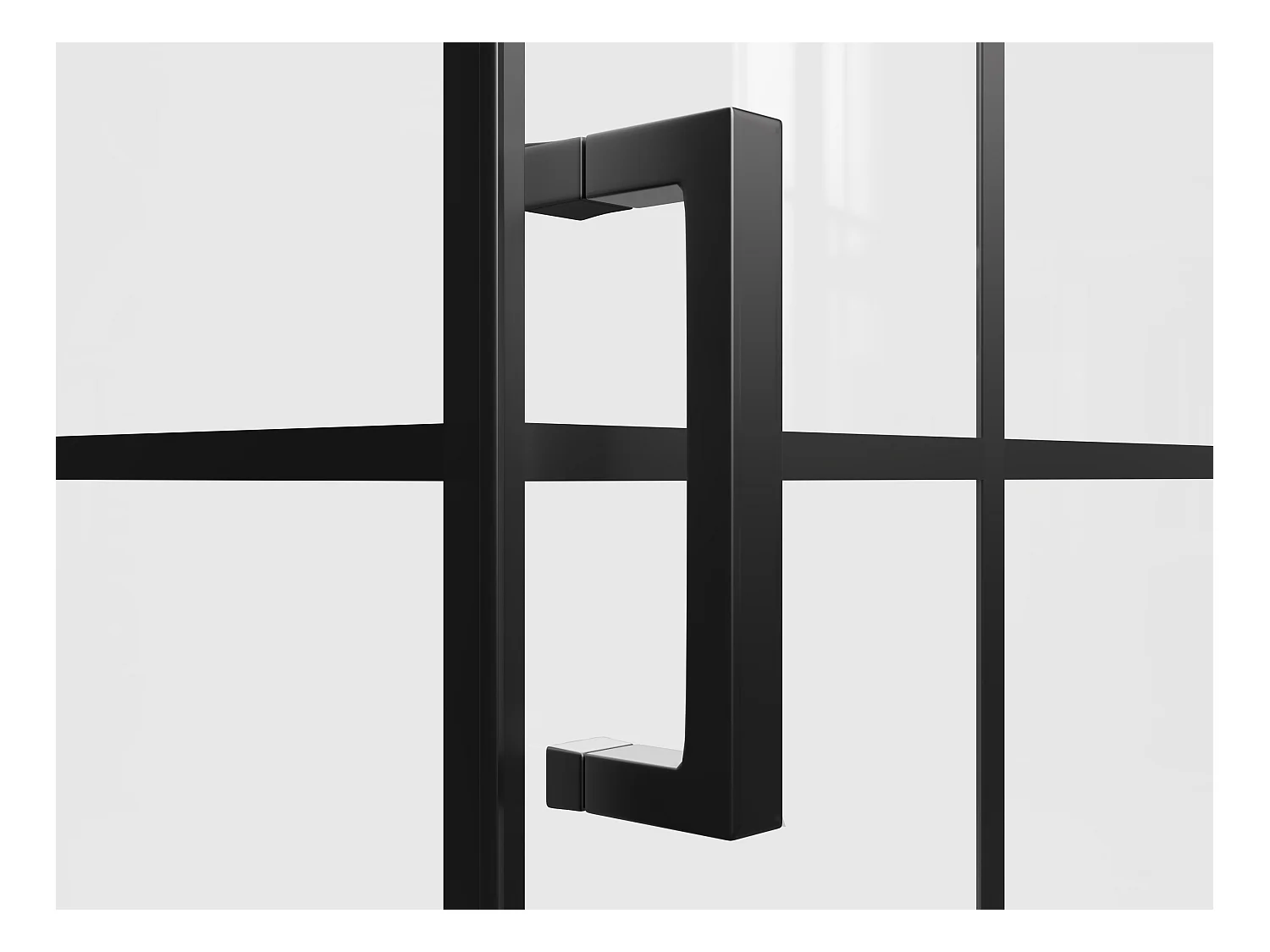 Vaste douchewand met draaideur met bedrukking, mat zwart, 120 x 80 x 190 cm - CAPARICA