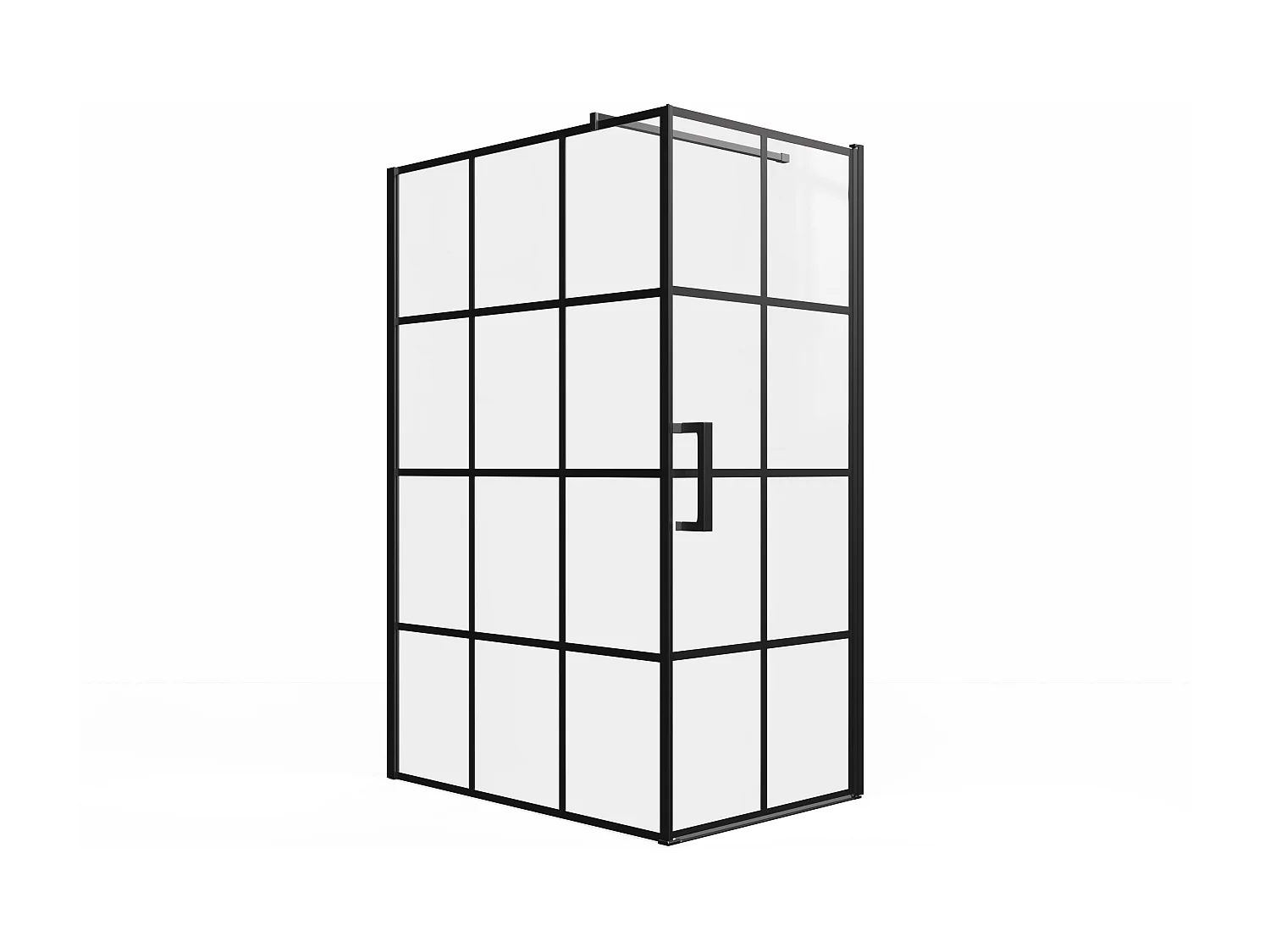 Vaste douchewand met draaideur met bedrukking, mat zwart, 120 x 80 x 190 cm - CAPARICA