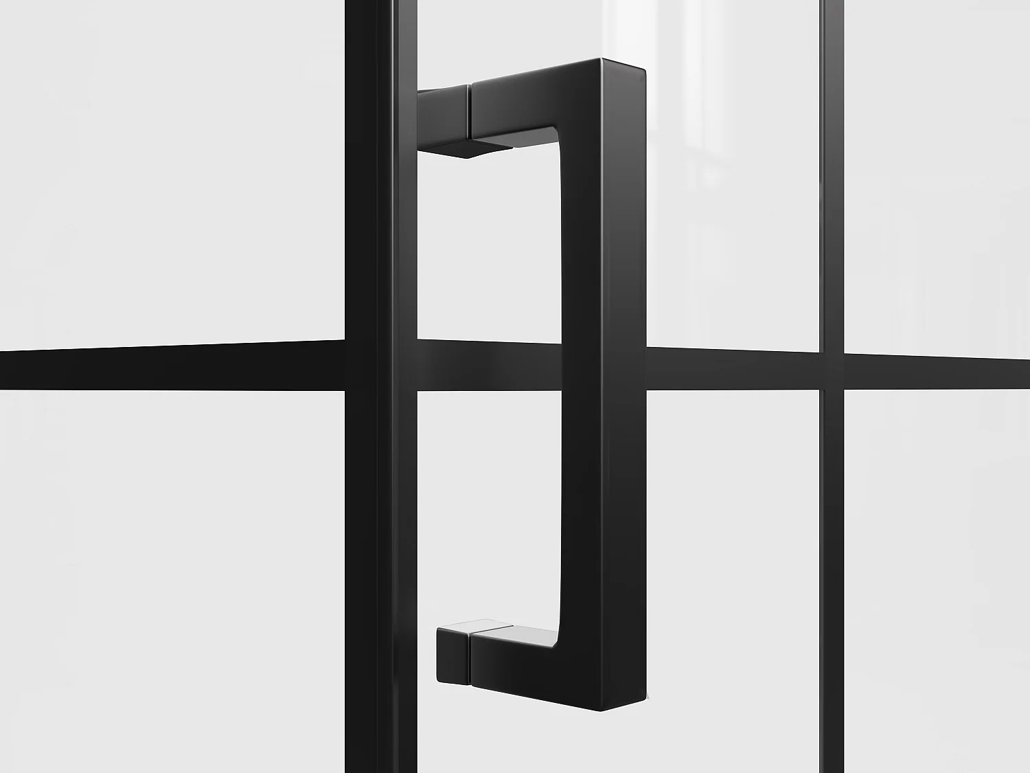 Vaste douchewand met draaideur met bedrukking, mat zwart, 120 x 80 x 190 cm - CAPARICA