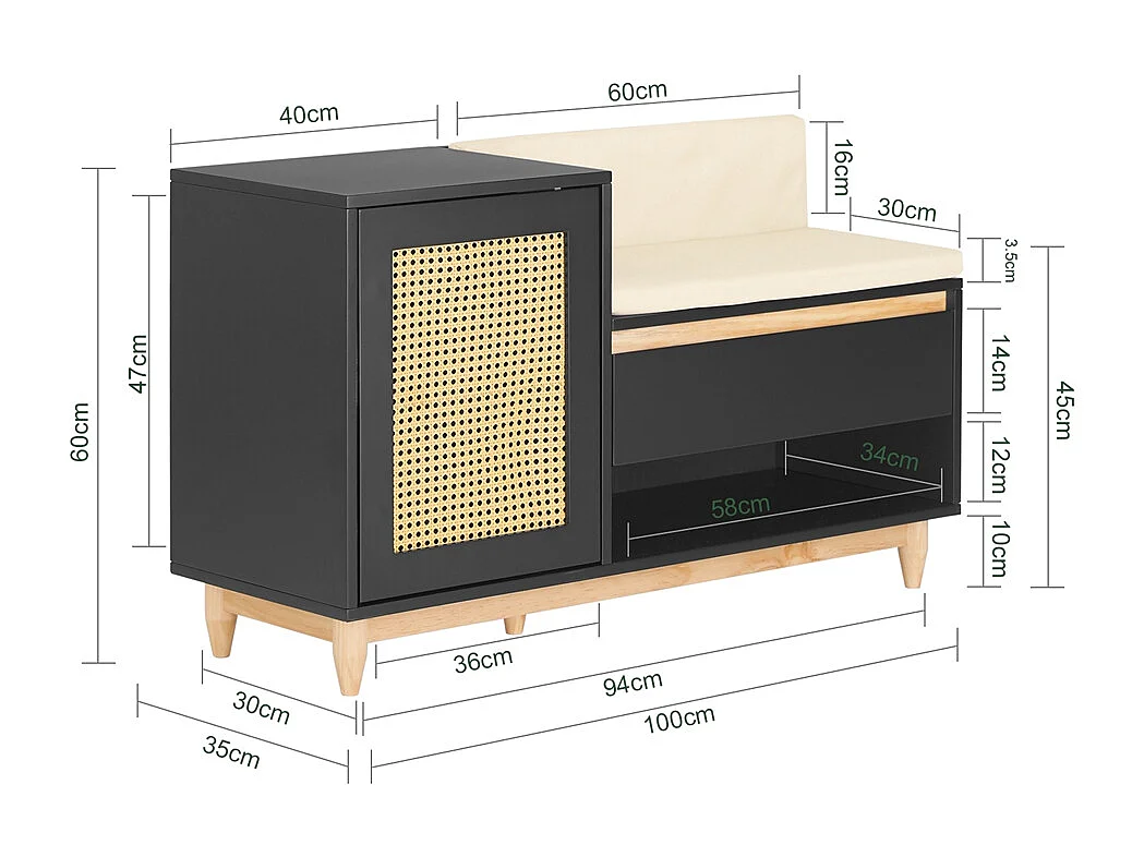 SoBuy Chaise de pêche pliante avec sac de transport, design ergonomique, camouflage, 45x43x74cm, max 113kg, FST96-TN