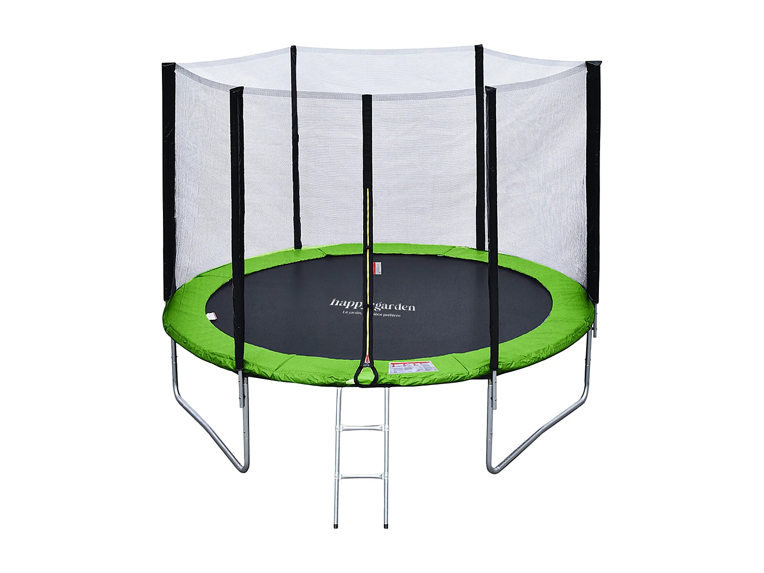 Trampoline 305cm omkeerbaar groen/blauw ADELAÏDE + net, ladder, hoes en verankeringsset