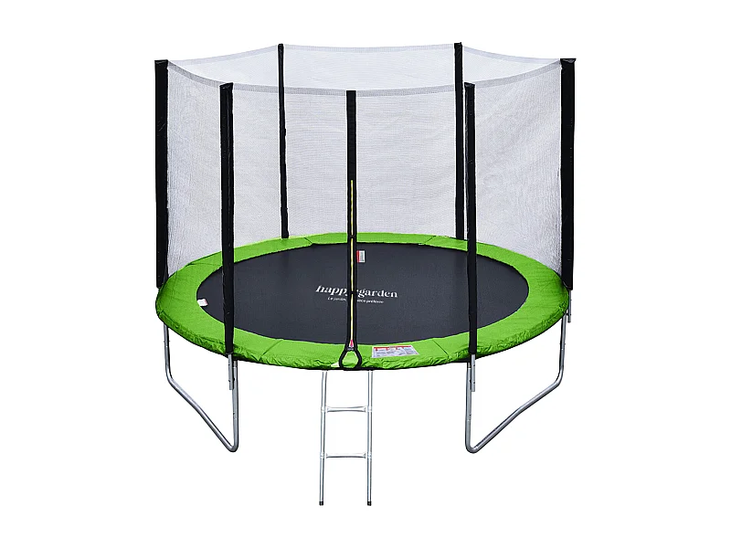Trampoline 305cm omkeerbaar groen/blauw ADELAÏDE + net, ladder, hoes en verankeringsset