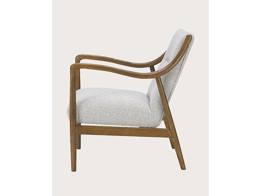 Ambre - Fauteuil en bois massif chêne et en lin