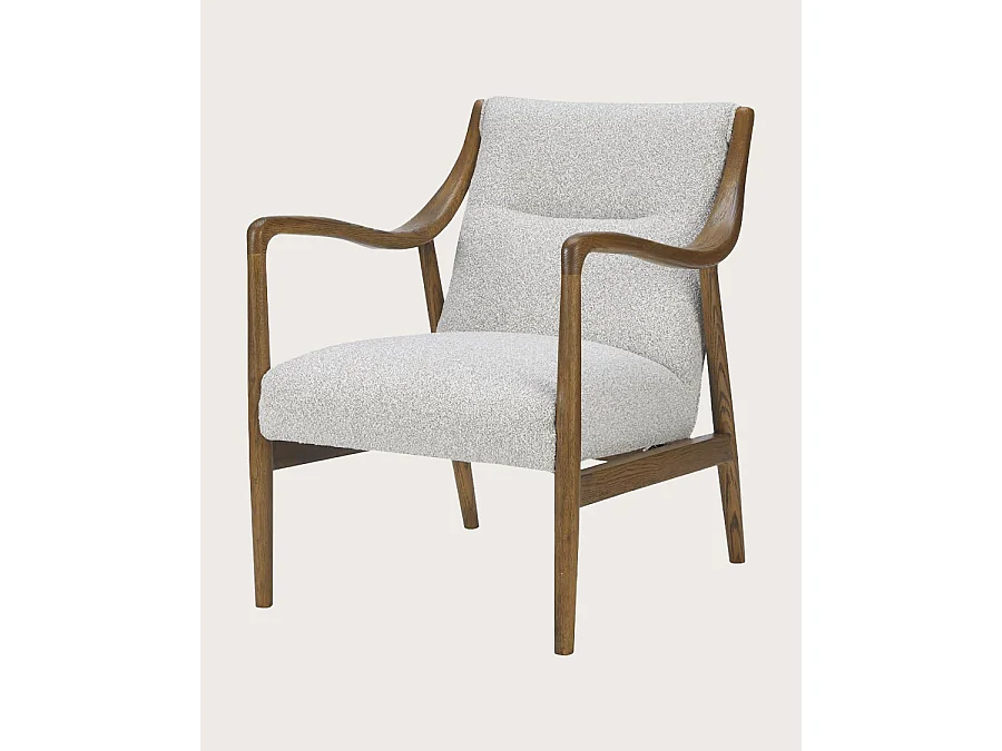 Ambre - Fauteuil en bois massif chêne et en lin