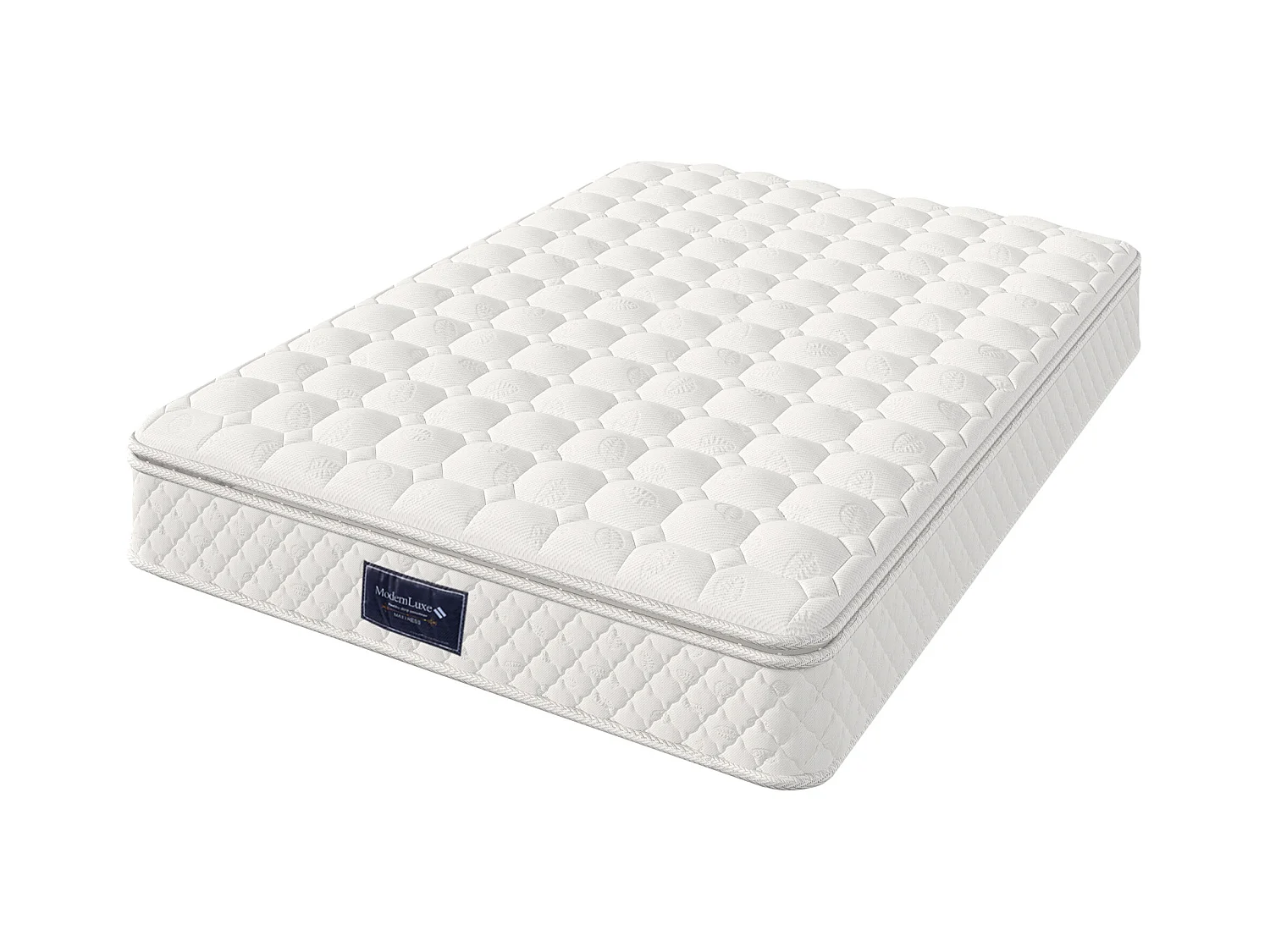 Matelas à ressorts 140x200 cm mousse ép.25 cm - dureté H3 - housse matelassée en microfibre - Blanc