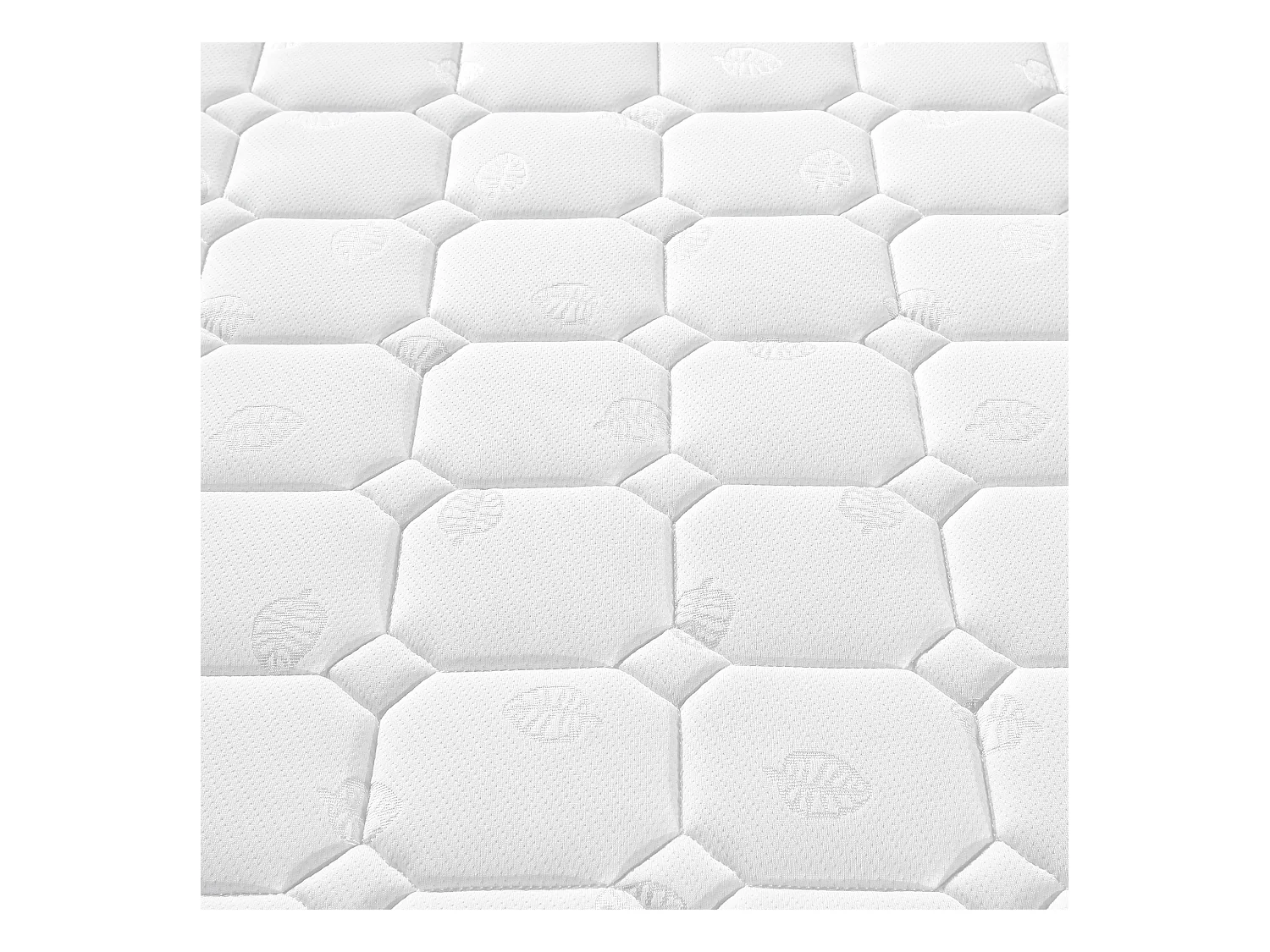 Colchón de muelles 140x200 cm espuma espesor 25 cm - dureza H3 - funda acolchada de microfibra - Blanco