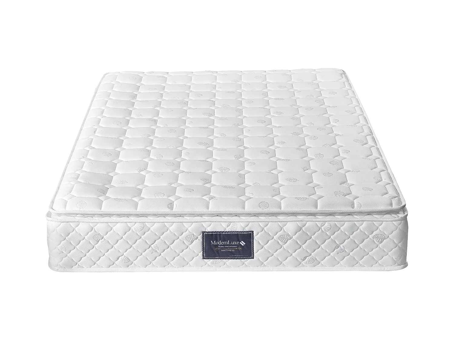 Matelas à ressorts 160x200 cm mousse ép.25 cm - dureté H3 - housse matelassée en microfibre - Blanc