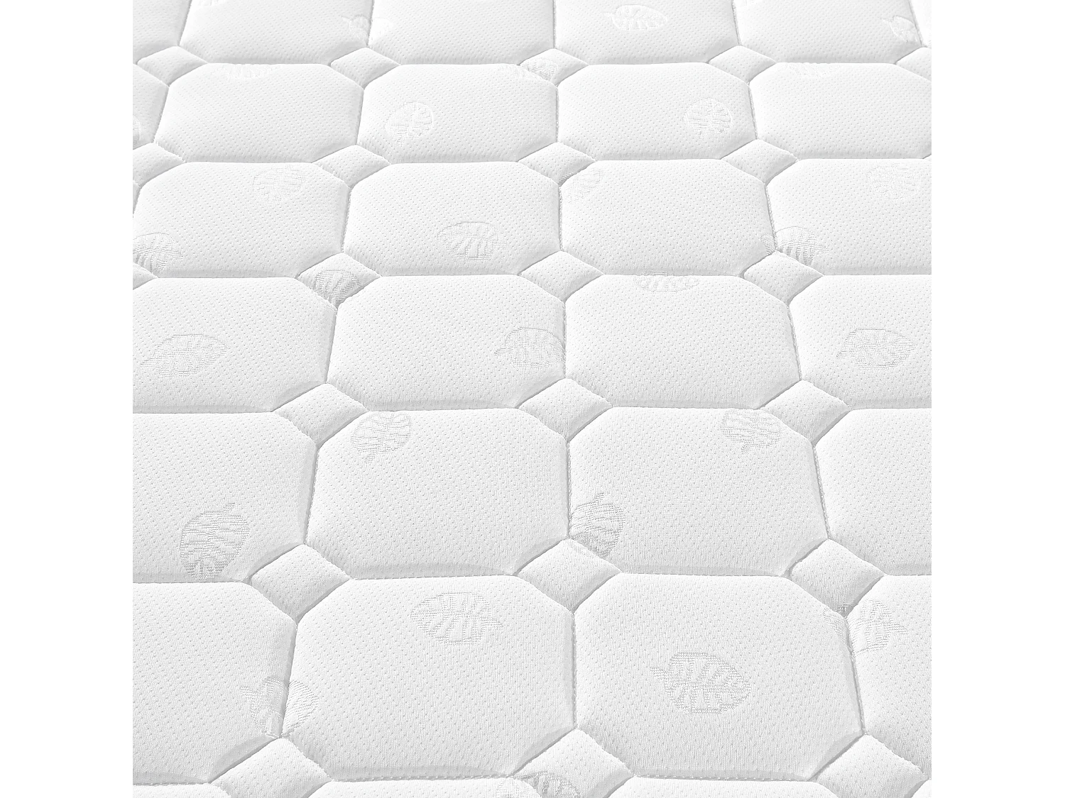 Binnenveringsmatras 160x200 cm schuimdikte 25 cm - hardheid H3 - gewatteerde microvezelhoes - Wit