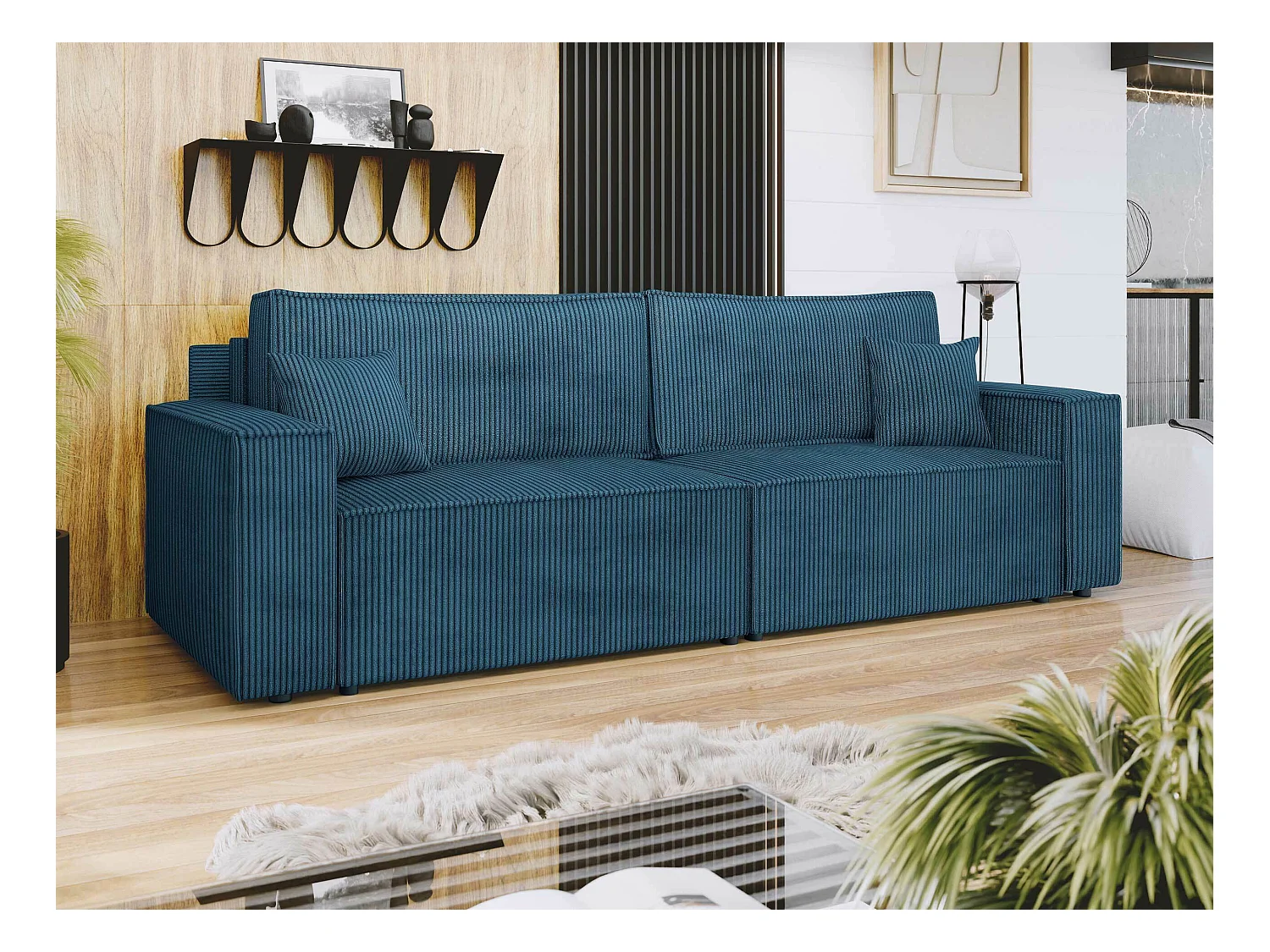 Canapé convertible Shelton 106, Boîte de literie, 82x245x90cm